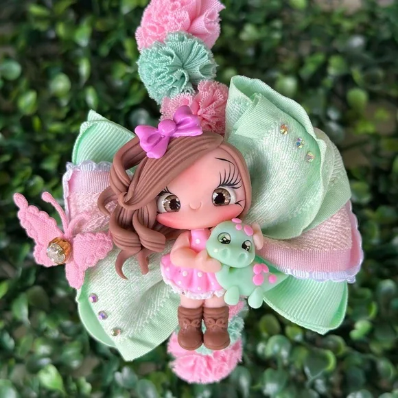 Charming Pink and Green Hair Accessory for Kids - Picture 1 of 2